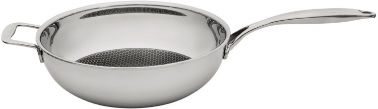 Heirol Pro Steelsafe wok, roestvrij staal + antiaanbaklaag, 28 cm