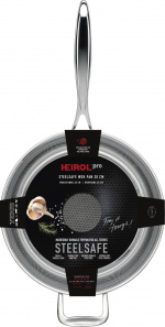 Heirol Pro Steelsafe wok, roestvrij staal + antiaanbaklaag, 28 cm