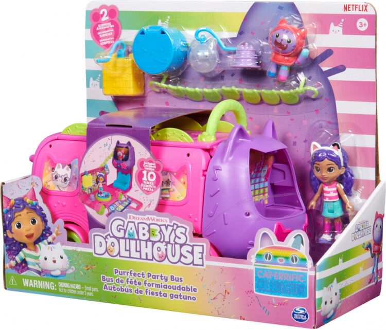 Gabby\'s Dollhouse Gabby\'s Dollhouse Purrfect Sprinkle Party Bus - Speelset