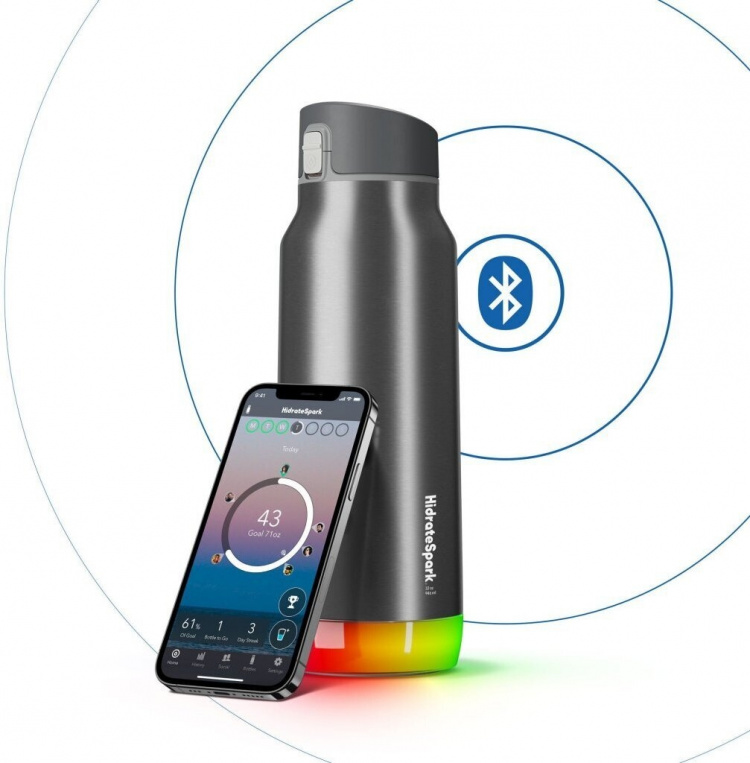 HidrateSpark PRO Chug Water bottle, 0,95 L, zilver