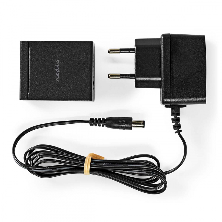 Nedis TosLink-Splitter | 2-wegs | Ingangen audio / video / data: TosLink Female | Uitgangen audio / video / data: 2x TosLink | Drukknop | Metaal | Zwart