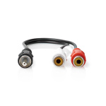 Nedis Subwoofer-Kabel | RCA Male | 2x RCA Female | Vernikkeld | 0.20 m | Rond | 5.0 x 2.5 mm | Zwart | Doos