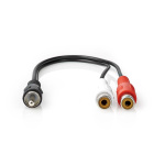 Nedis Subwoofer-Kabel | RCA Male | 2x RCA Female | Vernikkeld | 0.20 m | Rond | 5.0 x 2.5 mm | Zwart | Doos