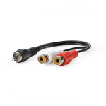 Nedis Subwoofer-Kabel | RCA Male | 2x RCA Female | Vernikkeld | 0.20 m | Rond | 5.0 x 2.5 mm | Zwart | Doos