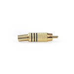 Nedis RCA-Connector | Recht | Male | Verguld | Soldeer | Diameter kabelinvoer: 7.0 mm | Metaal | Zwart | 10 Stuks | Envelop