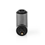 Nedis TosLink-Adapter | Toslink Female | TosLink Male | 90° Gehoekt | Aluminium | Gun Metal Grijs | 1 Stuks | Doos
