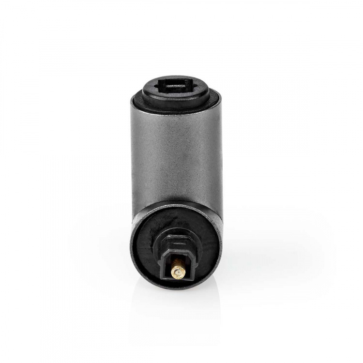 Nedis TosLink-Adapter | Toslink Female | TosLink Male | 90° Gehoekt | Aluminium | Gun Metal Grijs | 1 Stuks | Doos