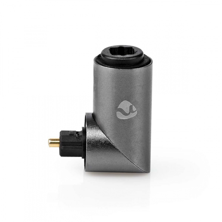 Nedis TosLink-Adapter | Toslink Female | TosLink Male | 90° Gehoekt | Aluminium | Gun Metal Grijs | 1 Stuks | Doos