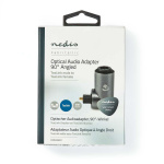 Nedis TosLink-Adapter | Toslink Female | TosLink Male | 90° Gehoekt | Aluminium | Gun Metal Grijs | 1 Stuks | Doos