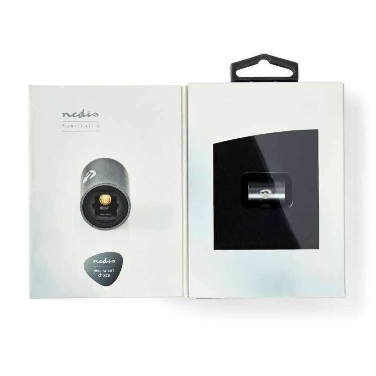 Nedis TosLink-Adapter | Toslink Female | Toslink Female | Recht | Metaal | Gun Metal Grijs | 1 Stuks | Doos