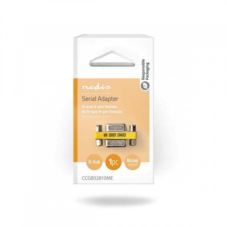Nedis Seriële Adapter | Adapter | D-SUB 9-Pins Female | D-SUB 9-Pins Female | Vernikkeld | Metaal | Doos