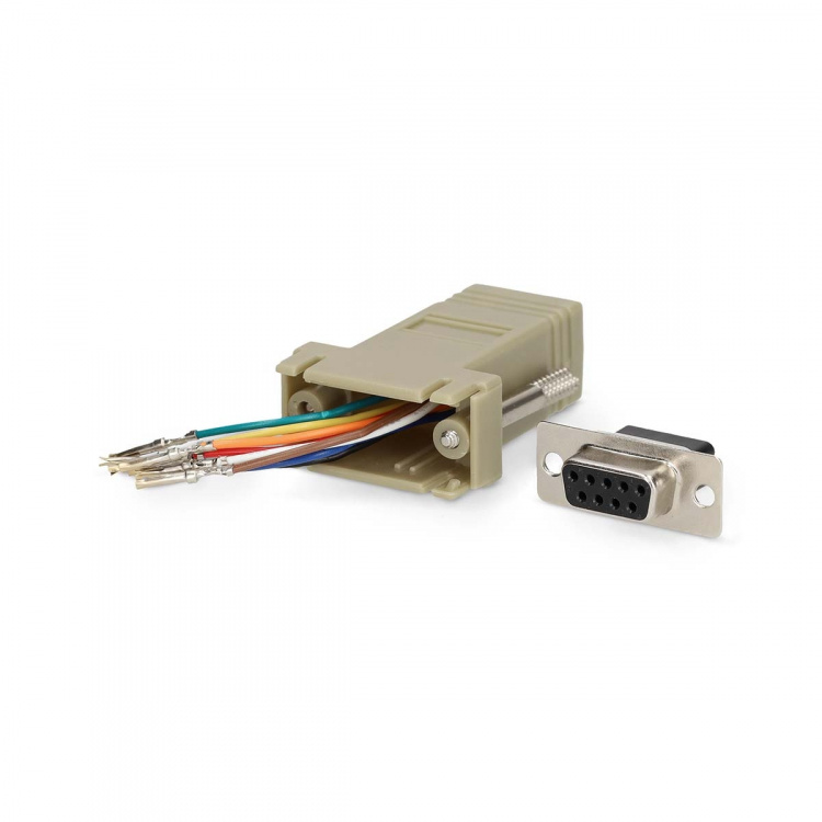 Nedis Seriële Adapter | Adapter | D-SUB 9-Pins Female | RJ45 Female | Vernikkeld | Ivoor | Doos