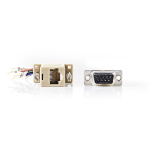 Nedis Seriële Adapter | Adapter | D-SUB 9-Pins Male | RJ45 Female | Vernikkeld | Ivoor | Doos