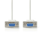 Nedis Nullmodemkabel | D-SUB 9-Pins Female | D-SUB 9-Pins Female | Vernikkeld | 2.00 m | Rond | PVC | Ivoor | Label