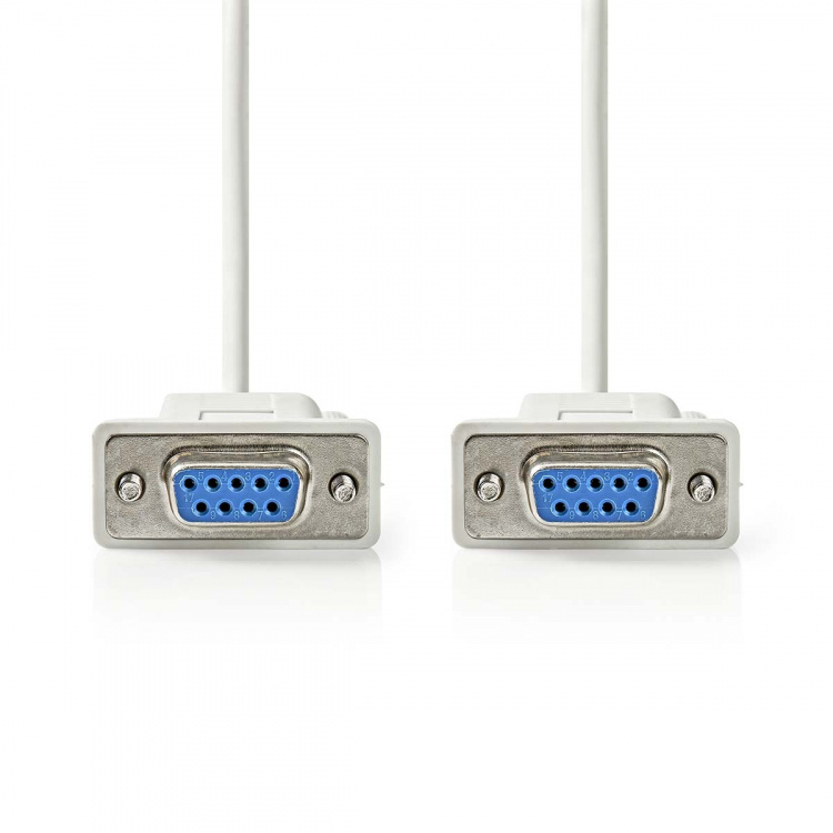 Nedis Nullmodemkabel | D-SUB 9-Pins Female | D-SUB 9-Pins Female | Vernikkeld | 2.00 m | Rond | PVC | Ivoor | Label