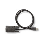Nedis RS232-Converter | USB-A Male | RS232 | Vernikkeld | 0.90 m | Rond | PVC | Zwart | Doos