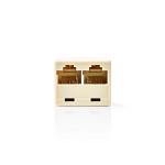 Nedis Telecom-Netwerksplitter | RJ45 Female | 2x RJ45 Female | Verguld | Ivoor | PVC | Doos