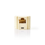 Nedis Telecom-Netwerksplitter | RJ45 Female | 2x RJ45 Female | Verguld | Ivoor | PVC | Doos
