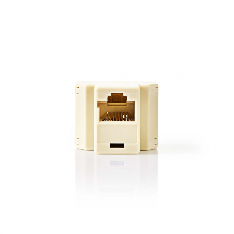 Nedis Telecom-Netwerksplitter | RJ45 Female | 2x RJ45 Female | Verguld | Ivoor | PVC | Doos