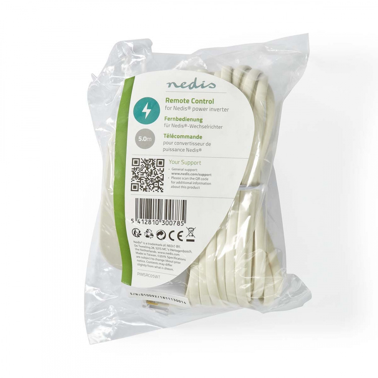 Nedis Afstandsbediening voor Omvormer | 5.00 m | RJ10 | Wit