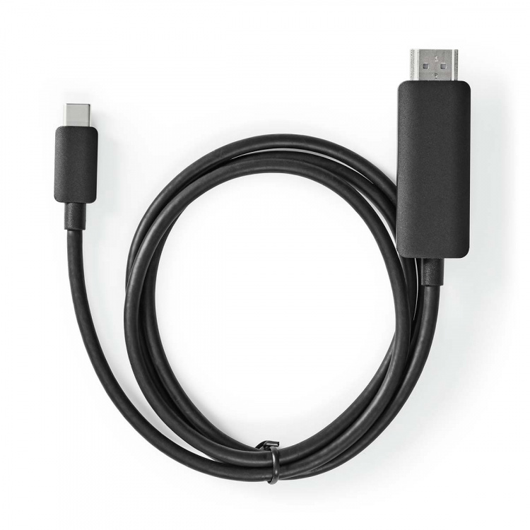 Nedis USB-C™ Adapter | USB 3.2 Gen 1 | USB-C™ Male | HDMI™ Connector | 4K@60Hz | 1.00 m | Rond | Vernikkeld | PVC | Zwart | Label Nedis USB-C™ Adapter | USB 3.2 Gen 1 | USB-C™ Male | HDMI™ Connector | 4K@60Hz | 1.00 m | Rond | Vernikkeld | PVC | Zwart | Label