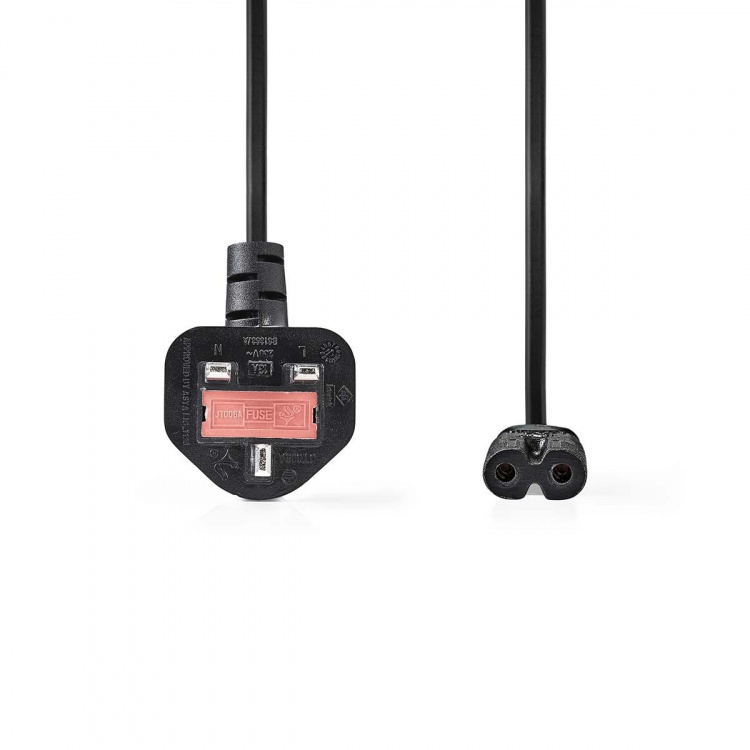 Nedis UK-Voedingskabel | UK Male | IEC-320-C7 | 2.00 m | Ja | 2 x 0.75 mm² | Koper | Rond | Vernikkeld | UK | PVC | Stekkertype: UK / Type-G | 250 V AC | 3 A | Zwart Nedis UK-Voedingskabel | UK Male | IEC-320-C7 | 2.00 m | Ja | 2 x 0.75 mm² | Koper | Rond | Vernikkeld | UK | PVC | Stekkertype: UK / Type-G | 250 V AC | 3 A | Zwart