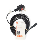 Nedis UK-Voedingskabel | UK Male | IEC-320-C7 | 5.00 m | Ja | 2 x 0.75 mm² | Koper | Rond | Vernikkeld | UK | PVC | Stekkertype: UK / Type-G | 250 V AC | 3 A | Zwart