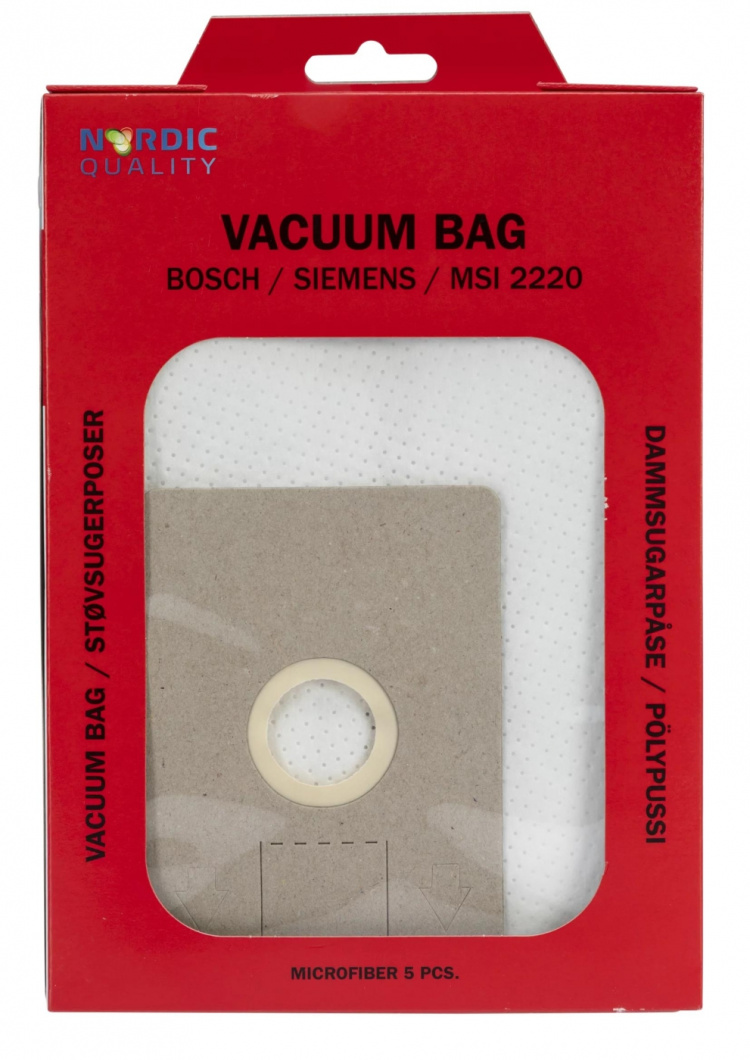 Nordic Quality MSI 2220 Dammsugarpåsar, 5 st