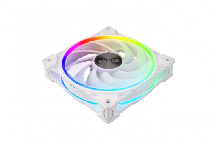 Akasa White LED Premium Cooling Fan with Addressable RGB - 120mm