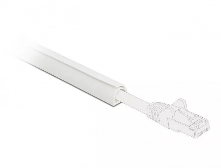 DeLOCK Cable Duct Mini self-closing self-adhesive 10x10mm 1m white DeLOCK Cable Duct Mini self-closing self-adhesive 10x10mm 1m white