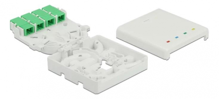 DeLOCK Optical Fiber Connection Box DIN Rail 4xSC Simplex LC Duplex