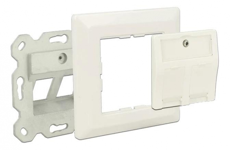 DeLOCK Keystone Wall Outlet 2 Port