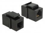 DeLOCK Keystone Module RJ12 female > RJ12 female Cat.3 black