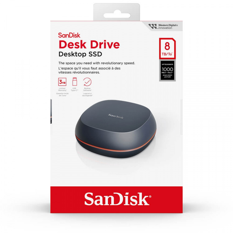 SanDisk Desk Drive 8TB USB Typ-C External SSD upp till 1000MB/s