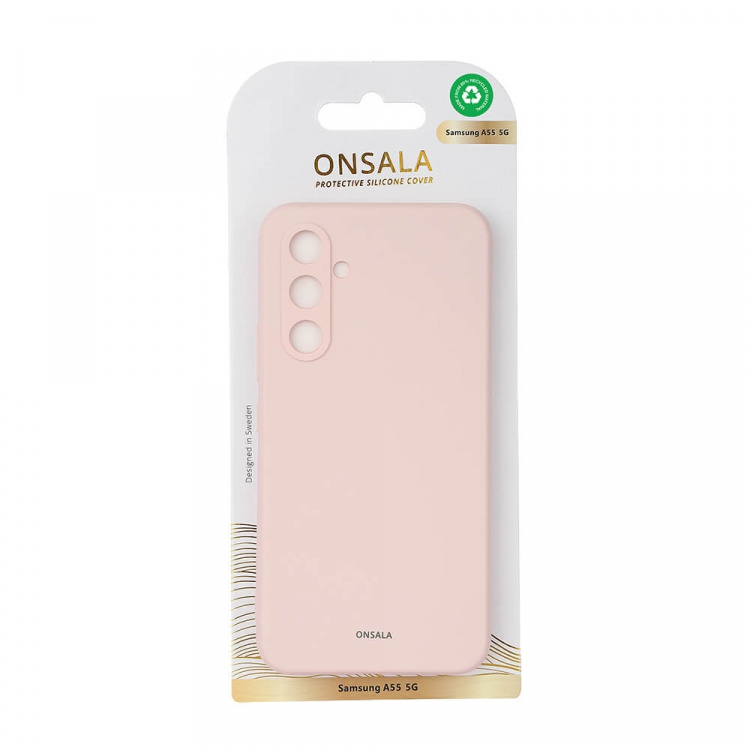 Onsala Mobilskal med Silikonkänsla Chalk Pink - Samsung A55 5G