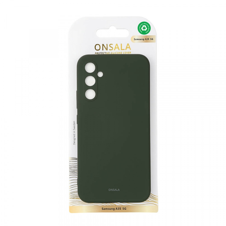 Onsala Mobilskal med Silikonkänsla Olive Green - Samsung A35 5G