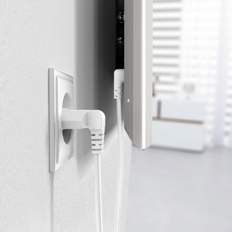 Hama Strömkabel Eurokontakt Vinklad Vit 3,0m Hama Strömkabel Eurokontakt Vinklad Vit 3,0m