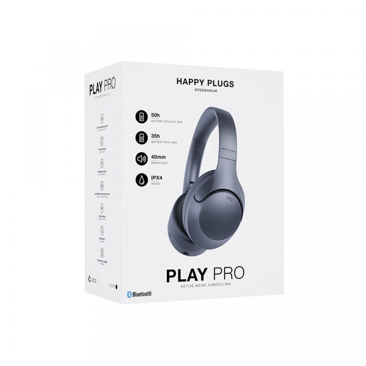 Happy Plugs Headphone Play Pro ANC Over-Ear Wireless Black Happy Plugs Headphone Play Pro ANC Over-Ear Wireless Black