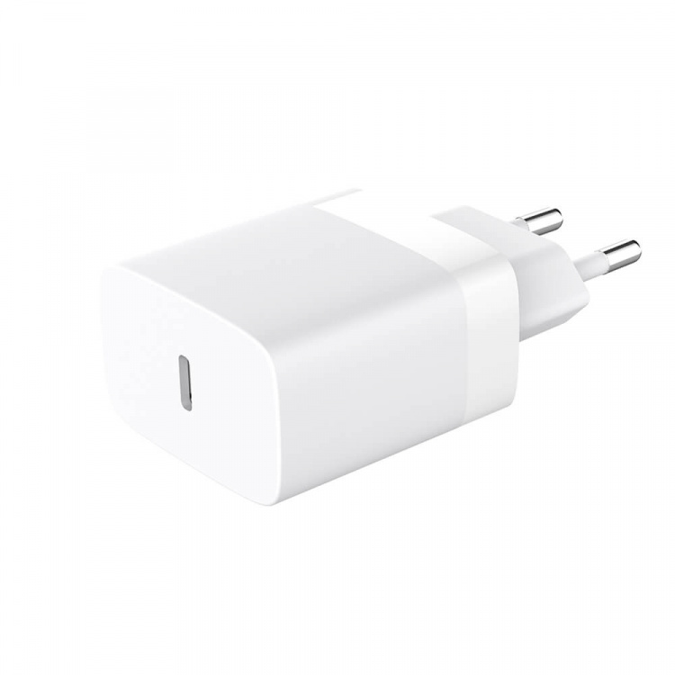 GEAR Laddare 220V 1xUSB-C Vit PD/PPS 30W + Kabel USB-C till USB-C