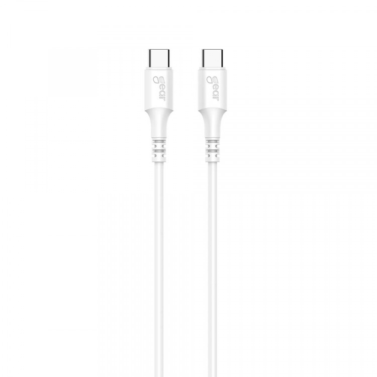 GEAR Laddare 220V 1xUSB-C Vit PD/PPS 30W + Kabel USB-C till USB-C