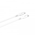 GEAR Laddare 220V 1xUSB-C Vit PD/PPS 30W + Kabel USB-C till USB-C