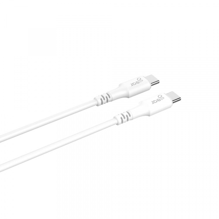 GEAR Laddare 220V 1xUSB-C Vit PD/PPS 30W + Kabel USB-C till USB-C