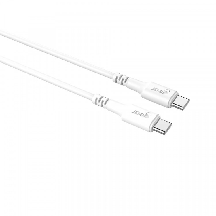 GEAR Laddare 220V 1xUSB-C Vit PD/PPS 30W + Kabel USB-C till USB-C