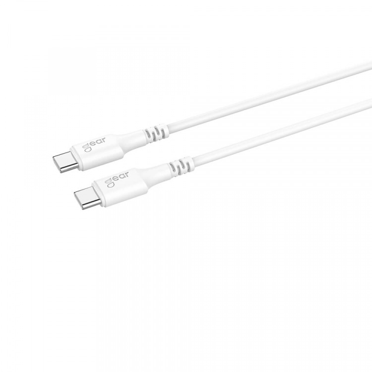 GEAR Laddare 220V 1xUSB-C Vit PD/PPS 30W + Kabel USB-C till USB-C