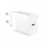 GEAR Laddare 220V 1xUSB-C Vit PD/PPS 30W + Kabel USB-C till USB-C