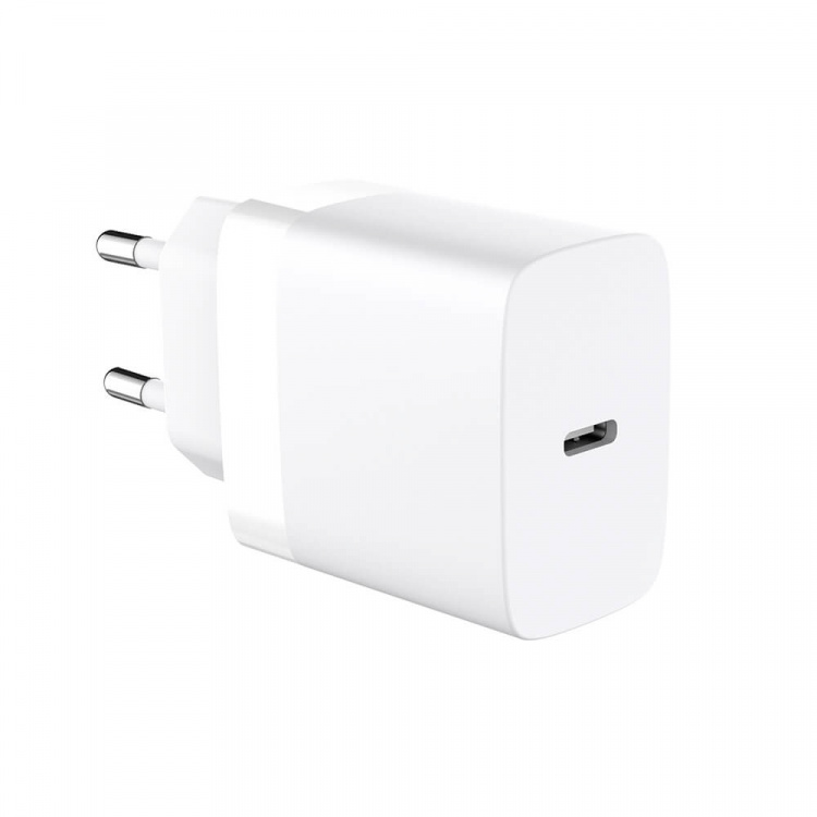 GEAR Laddare 220V 1xUSB-C Vit PD/PPS 30W + Kabel USB-C till USB-C
