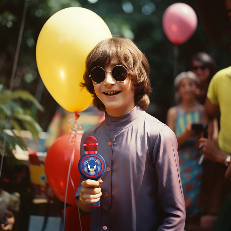 Sonic The Hedgehog Karaoke Mikrofon PopSing med LED