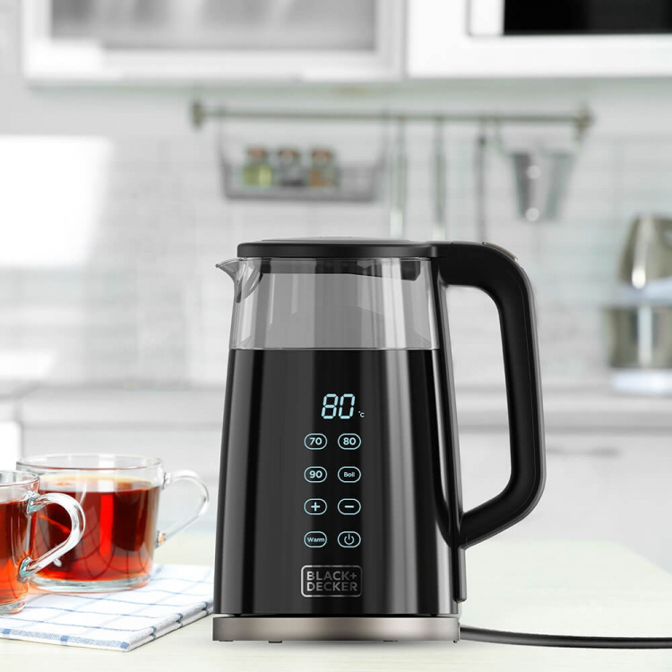BLACK+DECKER Vattenkokare Glas Svart 1,7L