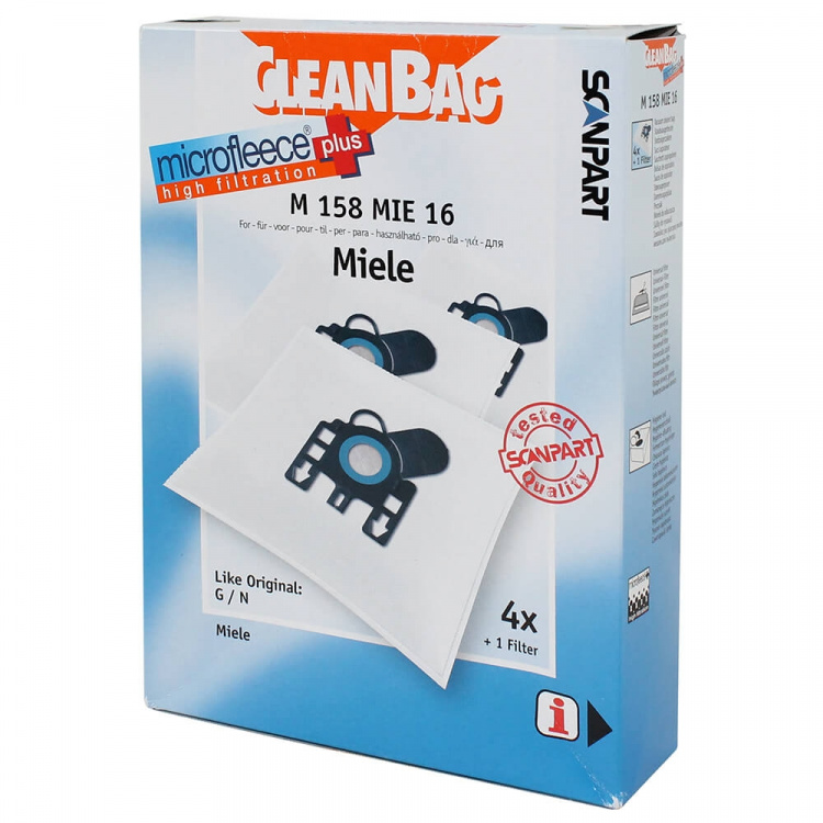 CLEANBAG Microfleece+ Dammsugarpåse Miele G/H/N 4+1
