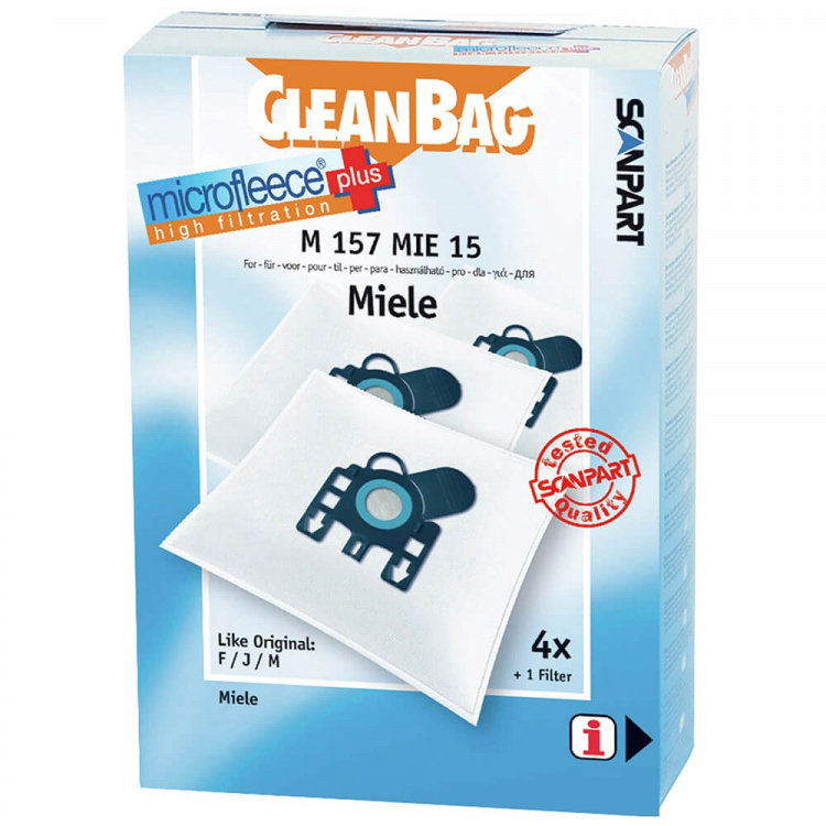 CLEANBAG Microfleece+ Dammsugarpåse Miele F/J/M 4+1